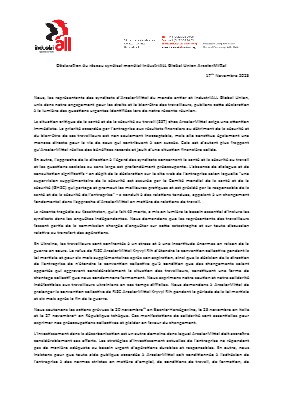 29.11.2023 - Déclaration du réseau syndical mondial IndustriALL Global Union ArcelorMittal