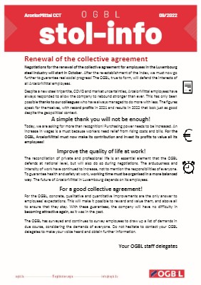 28.09.2022 - ArcelorMittal CCT Renewal of the collective agreement