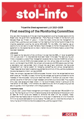 13.01.2022 - Tripartite Steel agreement LUX 2021-2025 First meeting of the Monitoring Committee