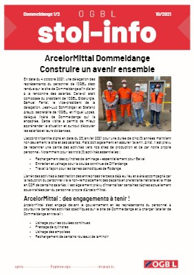 04.10.2021 - ArcelorMittal Dommeldange Construire un avenir ensemble