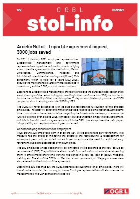 25.01.2021 - ArcelorMittal : Tripartite agreement signed, 3000 jobs saved