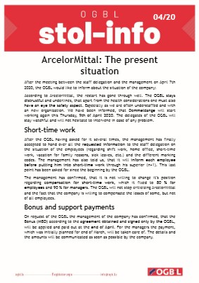 07.04.2020 - ArcelorMittal: The present situation