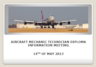 Aircraft mechanic technician diploma Information meeting