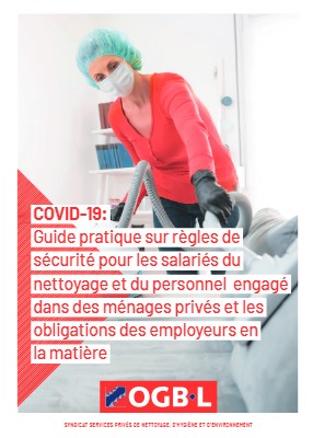 COVID-19: Guide pratique sur règles de sécurité pour les salariés du nettoyage et du personnel engagé dans des ménages privés et les obligations des employeurs en la matière