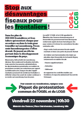 Stop aux désavantages fiscaux pour les frontaliers !